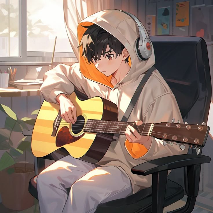 Ảnh avatar chibi nam lạnh lùng - đánh đàn