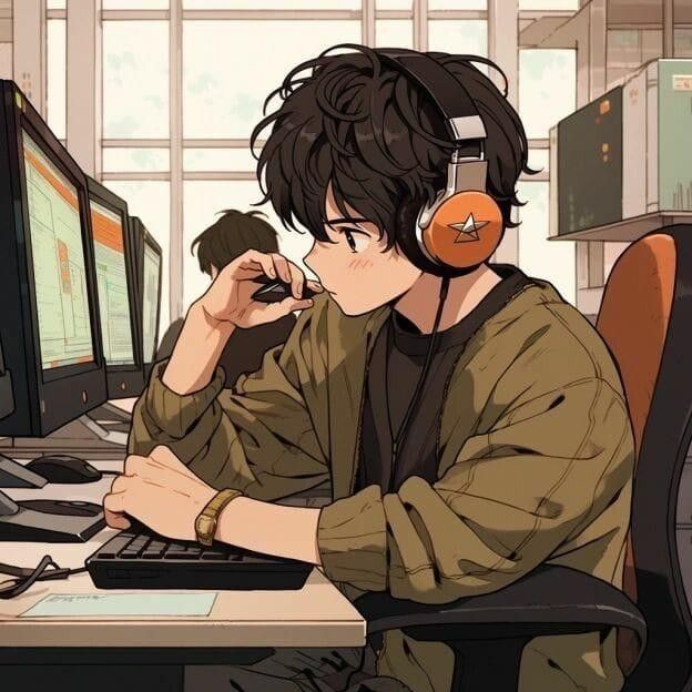 Ảnh avatar chibi nam lạnh lùng - làm việc