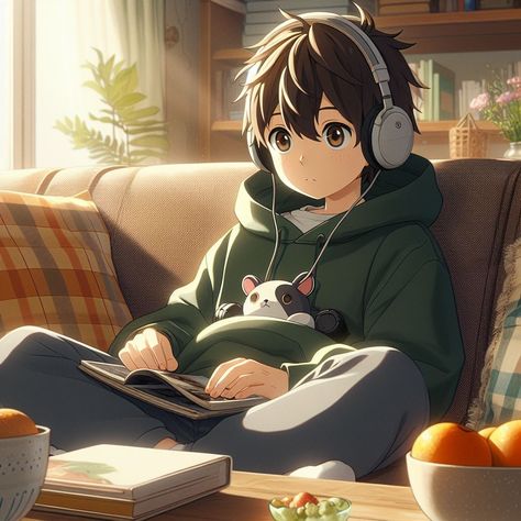 Ảnh avatar chibi nam lạnh lùng - nghe nhạc