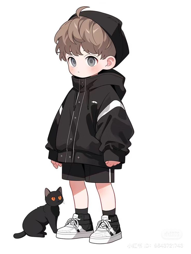 Ảnh avatar chibi nam lạnh lùng - outfit đen