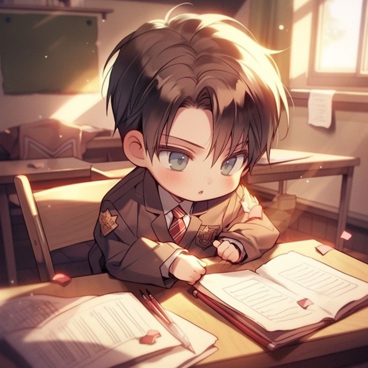 Ảnh avatar chibi nam lạnh lùng - trong lớp học