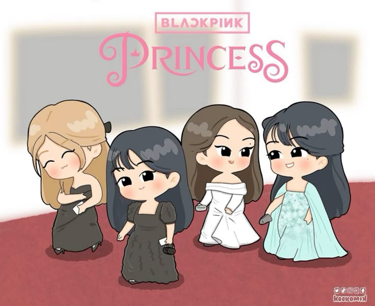 Ảnh Blackpink chibi - 4 nàng công chúa