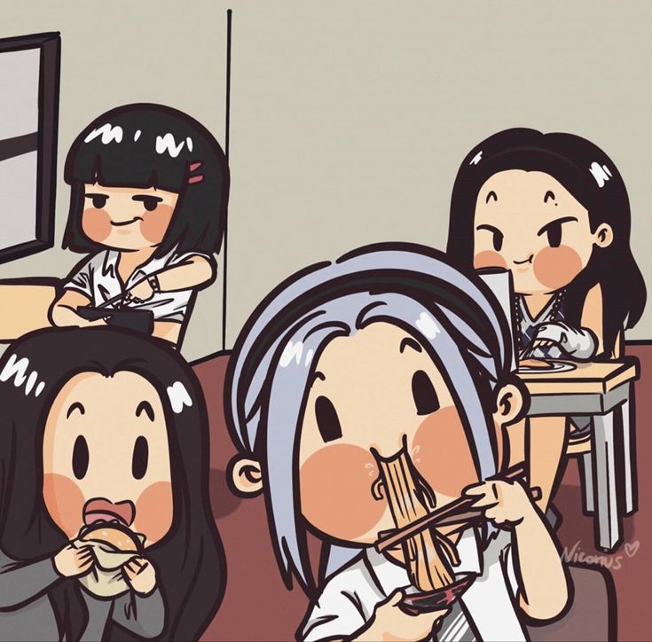 Ảnh Blackpink chibi - ăn uống