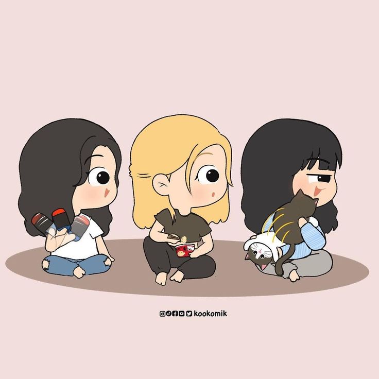 Ảnh Blackpink chibi - biểu cảm hài hước