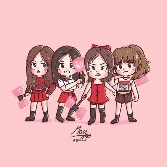Ảnh Blackpink chibi - Cầm lightstick