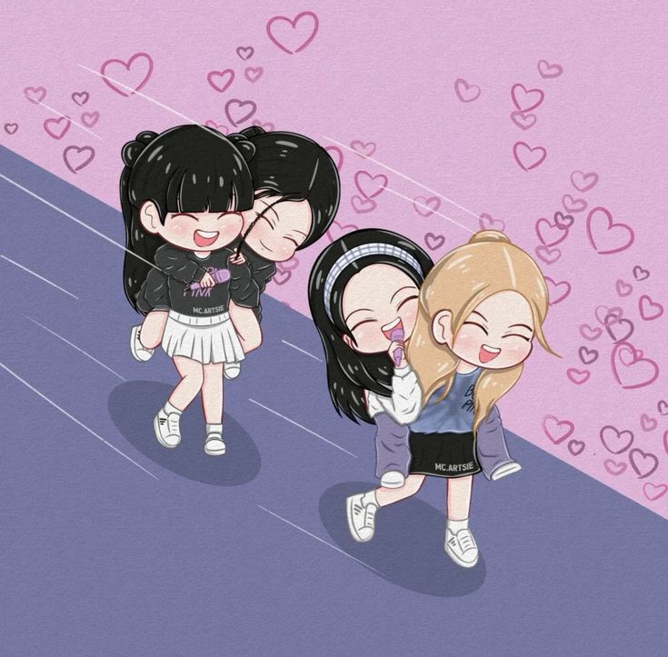 Ảnh Blackpink chibi - đùa giỡn