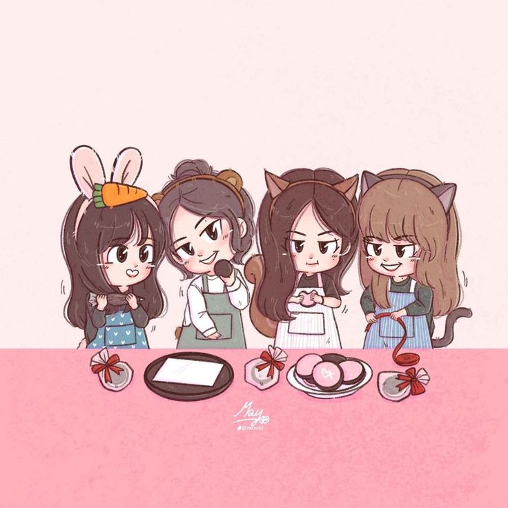 Ảnh Blackpink chibi - làm bánh
