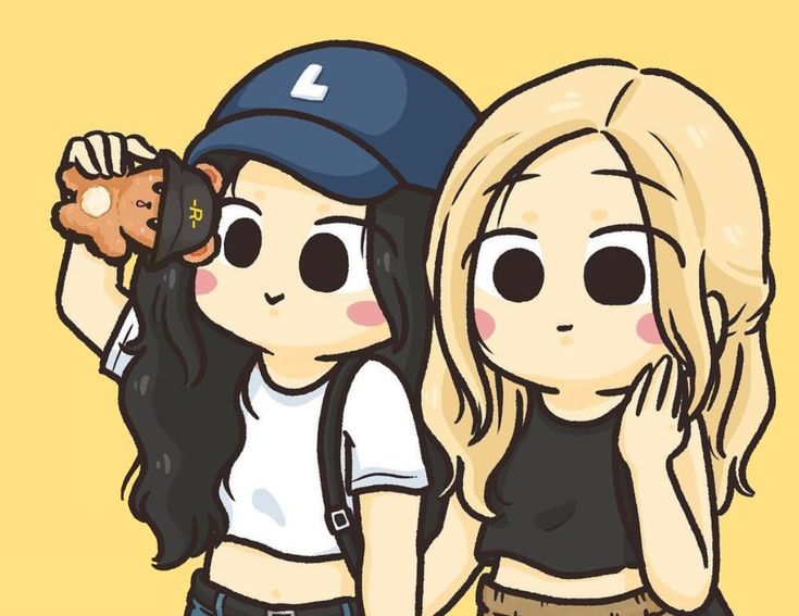 Ảnh Blackpink chibi - Lisa và Rosé