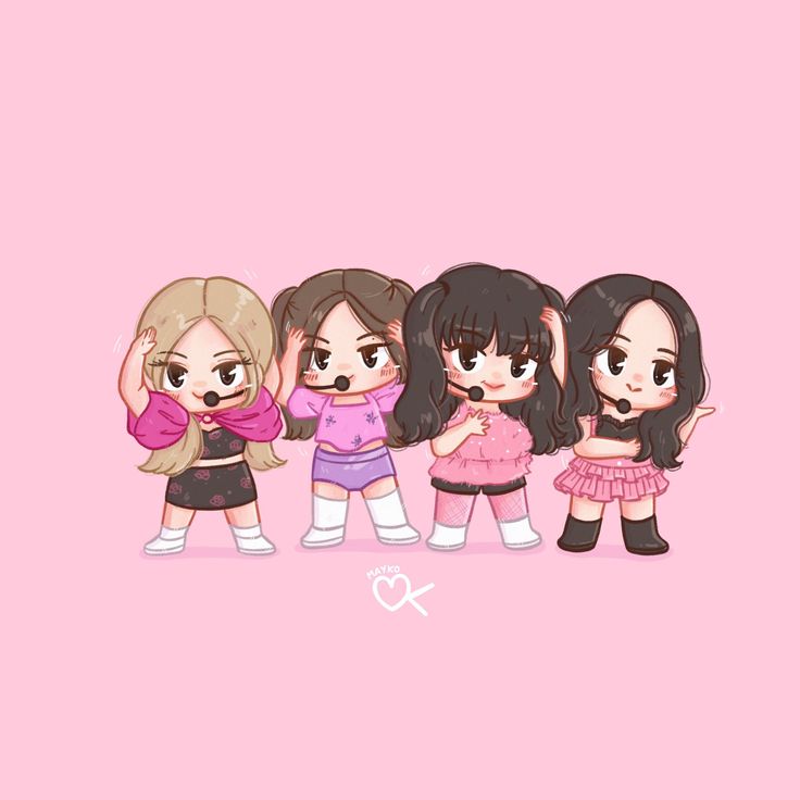 Hình ảnh bộ tứ Blackpink chibi - siêu đáng yêu