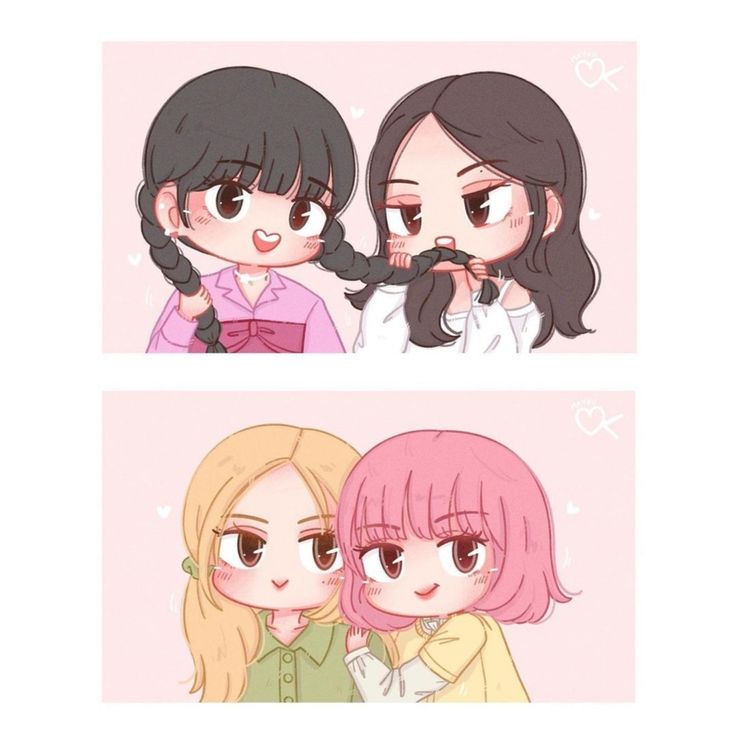 Ảnh Blackpink chibi - thân thiết