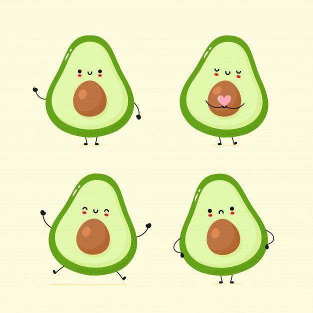 Avatar hình trái bơ chibi - biểu cảm đáng 