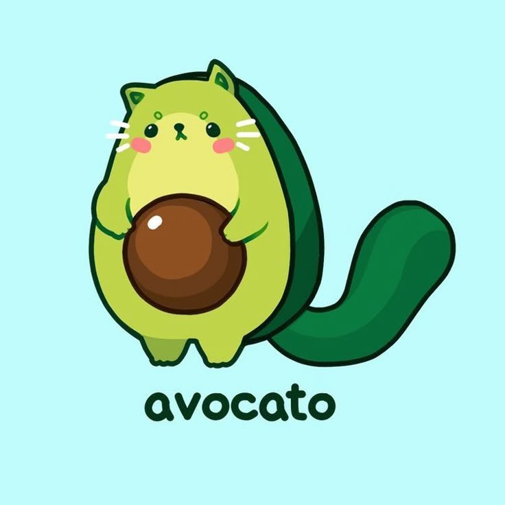 Avatar hình trái bơ chibi - bơ mèo