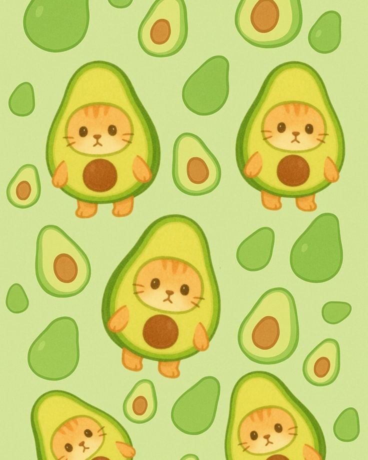Avatar hình trái bơ chibi - bơ nhân mèo