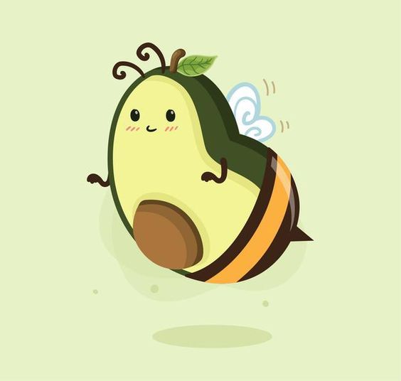 Avatar hình trái bơ chibi - bơ phiên bản ong
