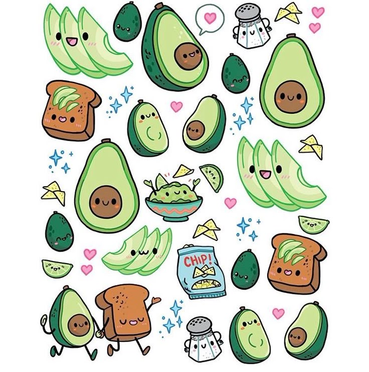 Avatar hình trái bơ chibi - bơ và những người bạn