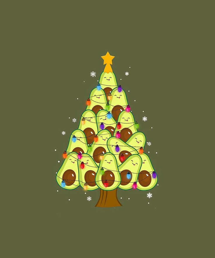 Avatar hình quả bơ chibi - cây giáng sinh bơ
