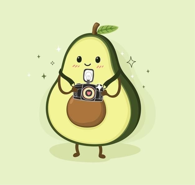 Avatar hình trái bơ chibi - chụp ảnh