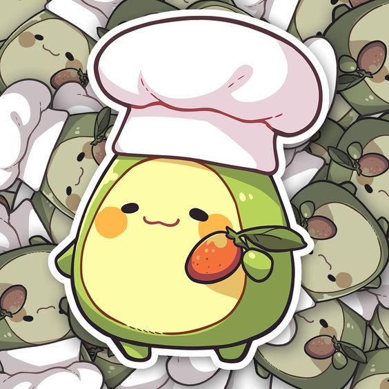 Avatar hình trái bơ chibi - đầu bếp bơ