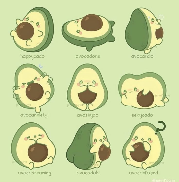Avatar hình trái bơ chibi - loạt cảm xúc cực hài