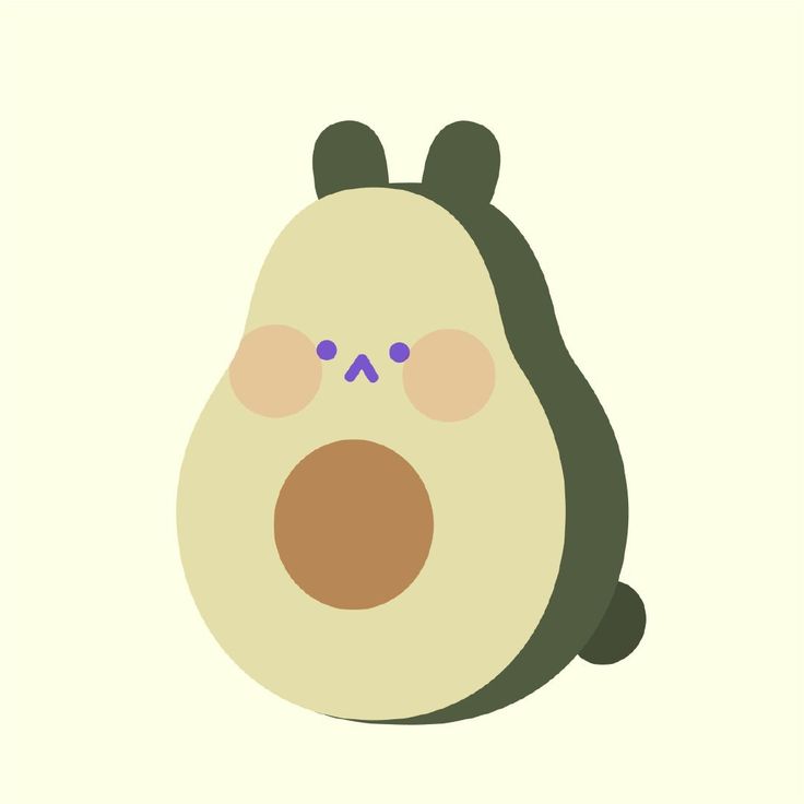 Avatar hình trái bơ chibi - tai thỏ