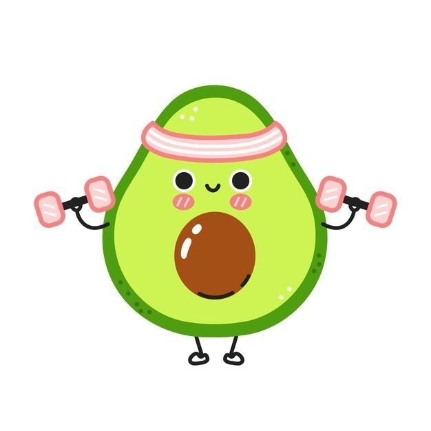 Avatar hình trái bơ chibi - tập thể dục