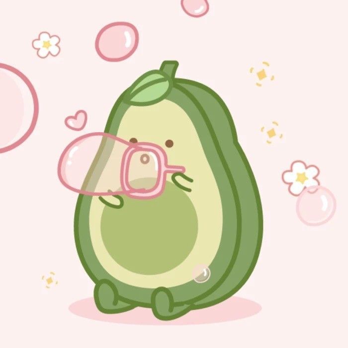 Avatar hình trái bơ chibi - thổi bong bóng 
