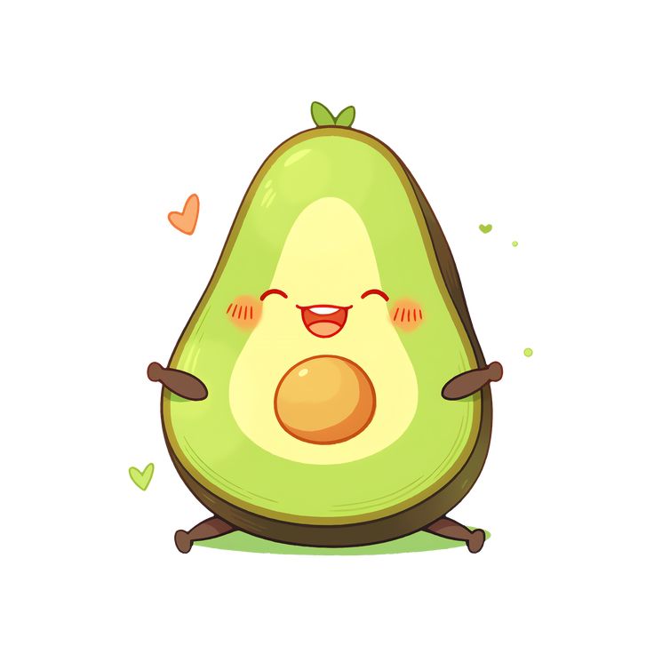 Avatar hình trái bơ chibi - vui vẻ