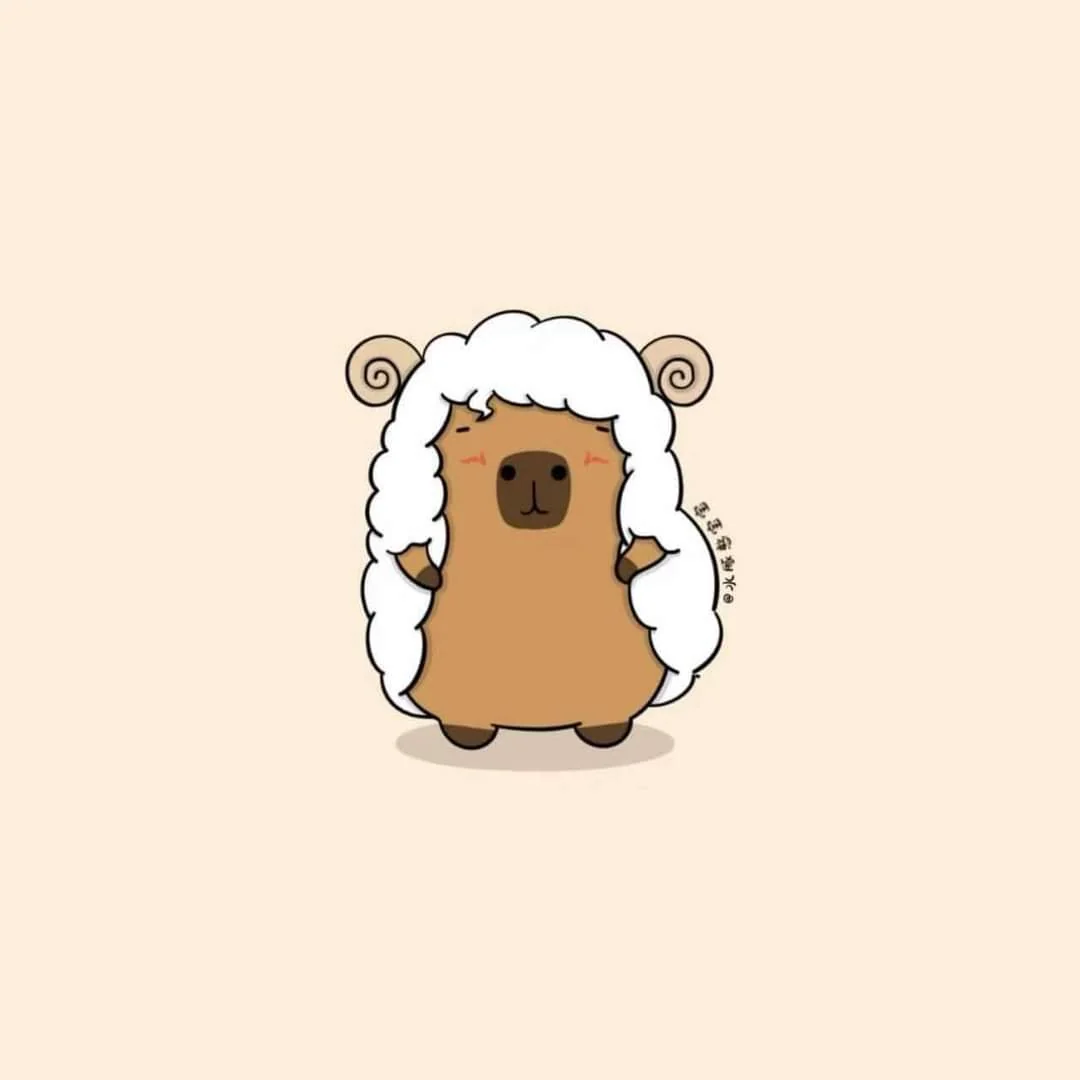 Capybara chibi - con cừu