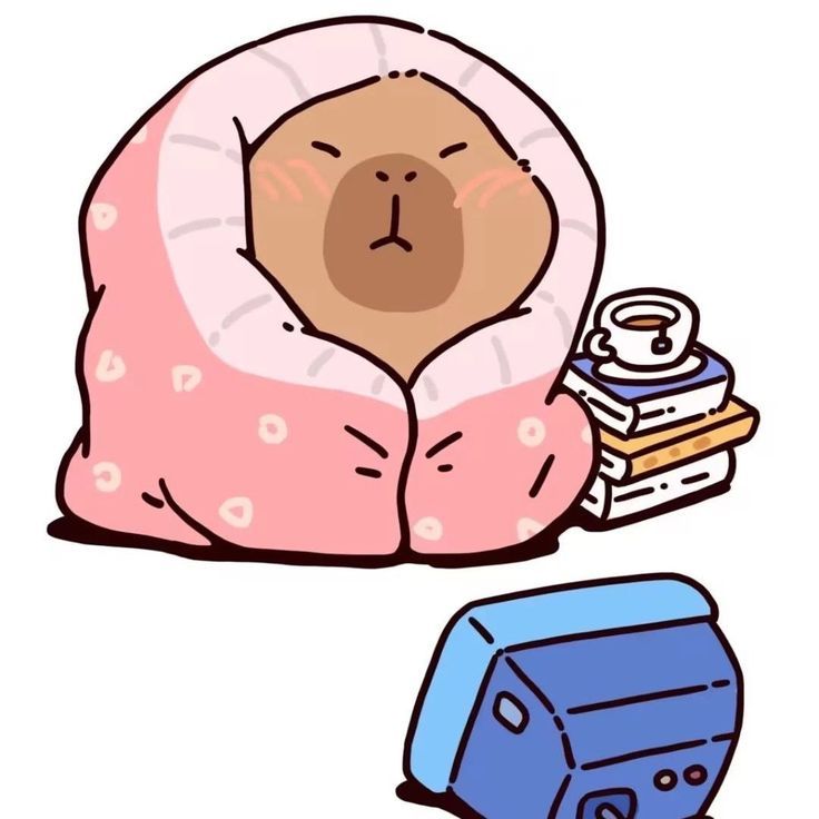 Capybara chibi - cuộn chăn