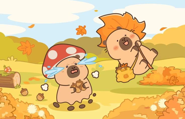 Capybara chibi cute - đi chơi
