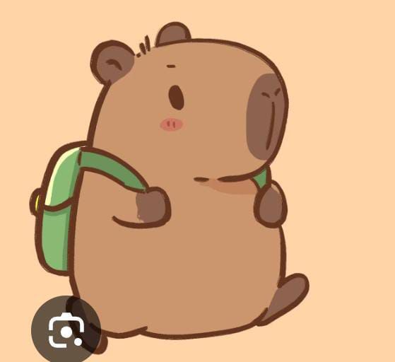 Capybara chibi cute - đi học