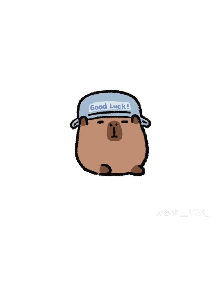 Capybara chibi cute - đội nón