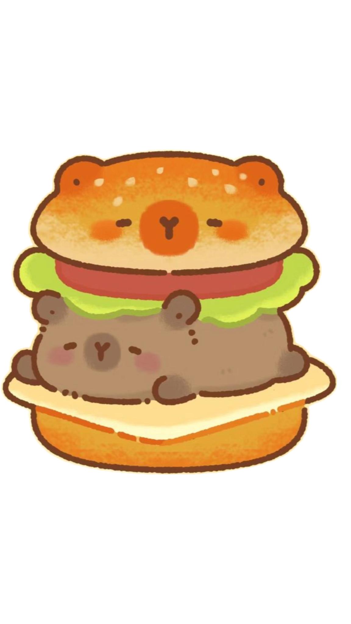 Capybara chibi cute - hamburger