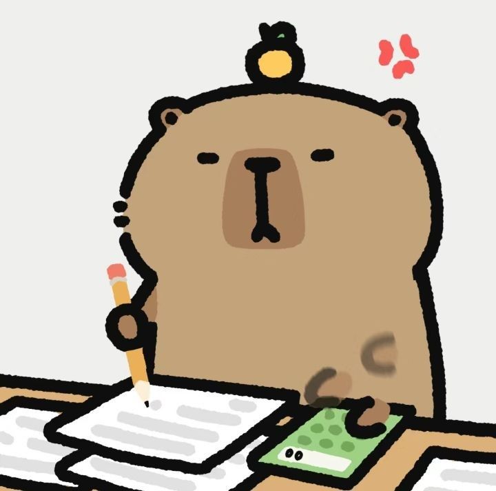 Capybara chibi cute - học bài