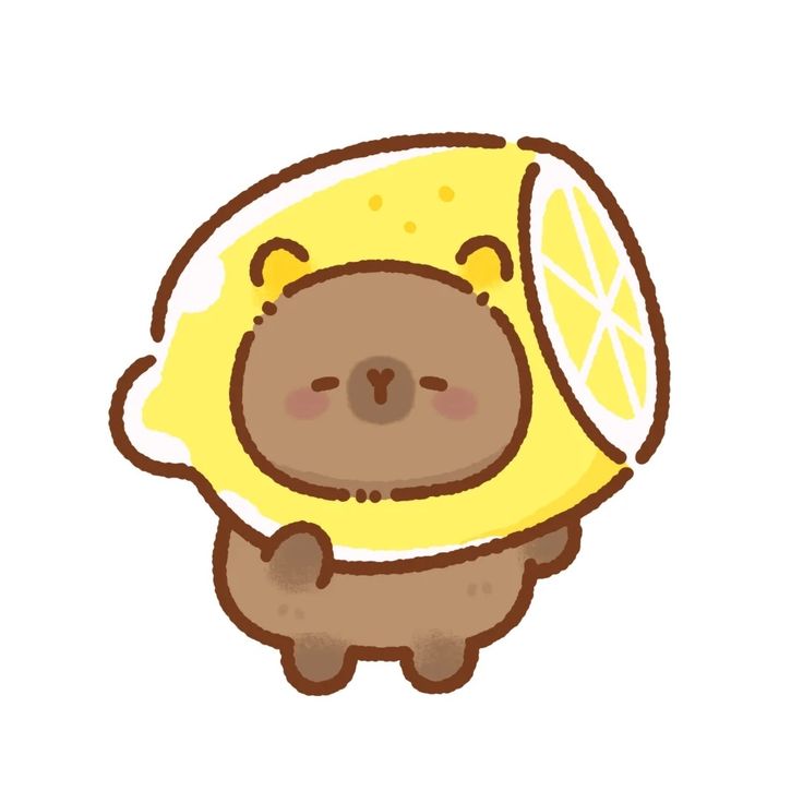 Capybara chibi cute - trái chanh