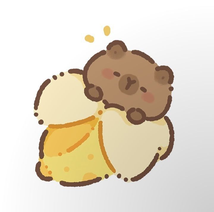 Capybara chibi cute - trái chuối