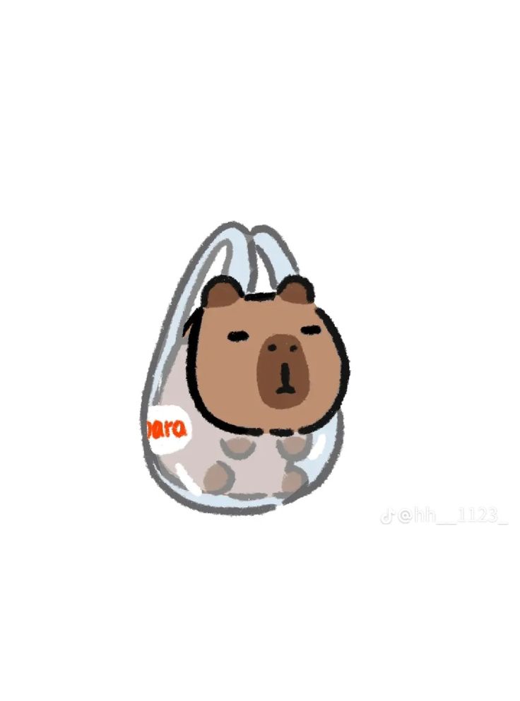 Capybara chibi cute - trong túi