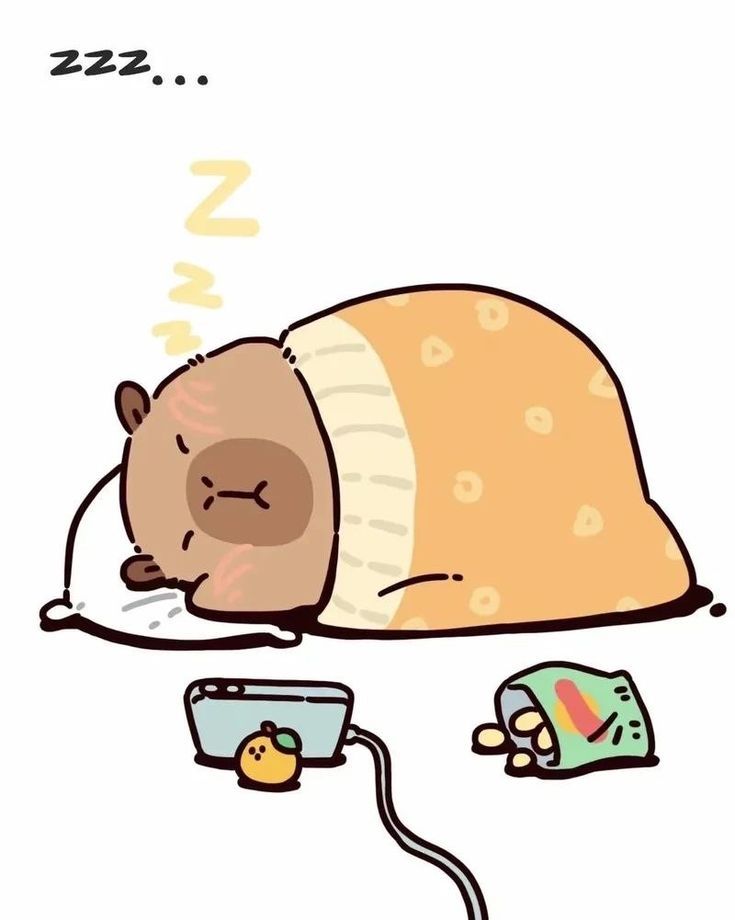 Capybara chibi - đi ngủ