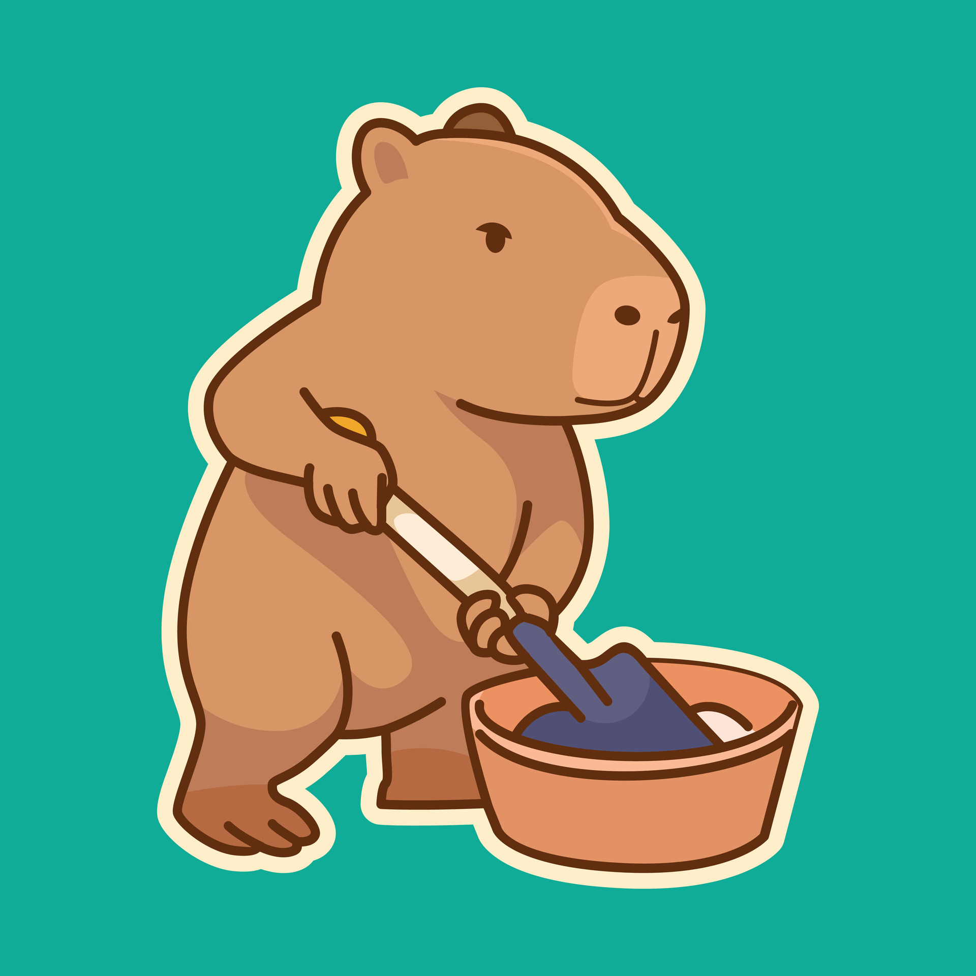 Capybara chibi - lau nhà