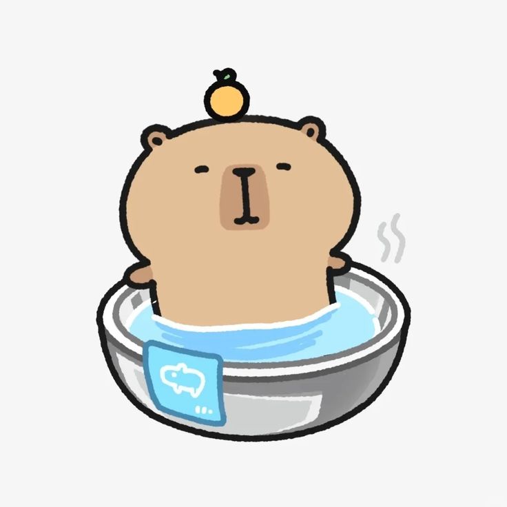 Capybara chibi - ngâm nước nóng