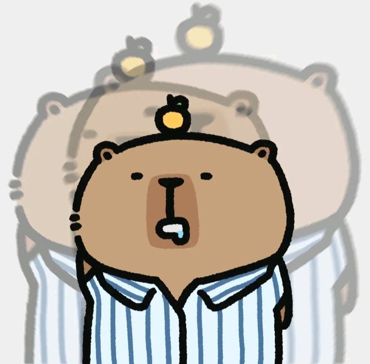 Capybara chibi - ngủ dậy