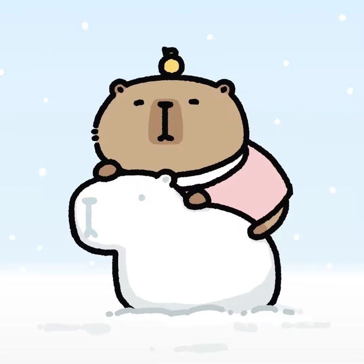 Capybara chibi - người tuyết