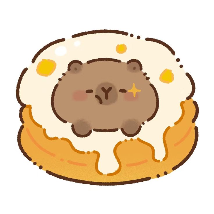 Hình ảnh capybara cute - bánh ngọt