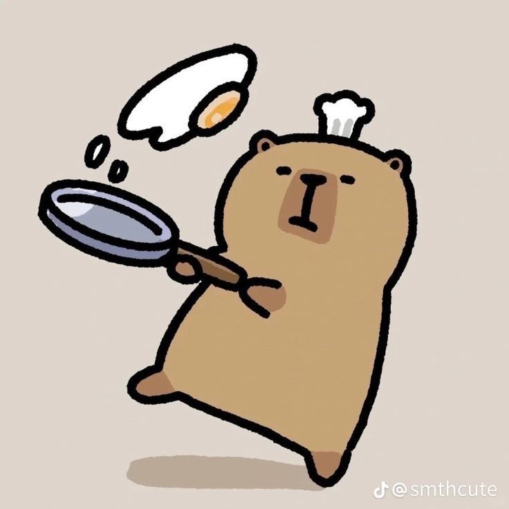 Hình ảnh capybara cute - chiên trứng