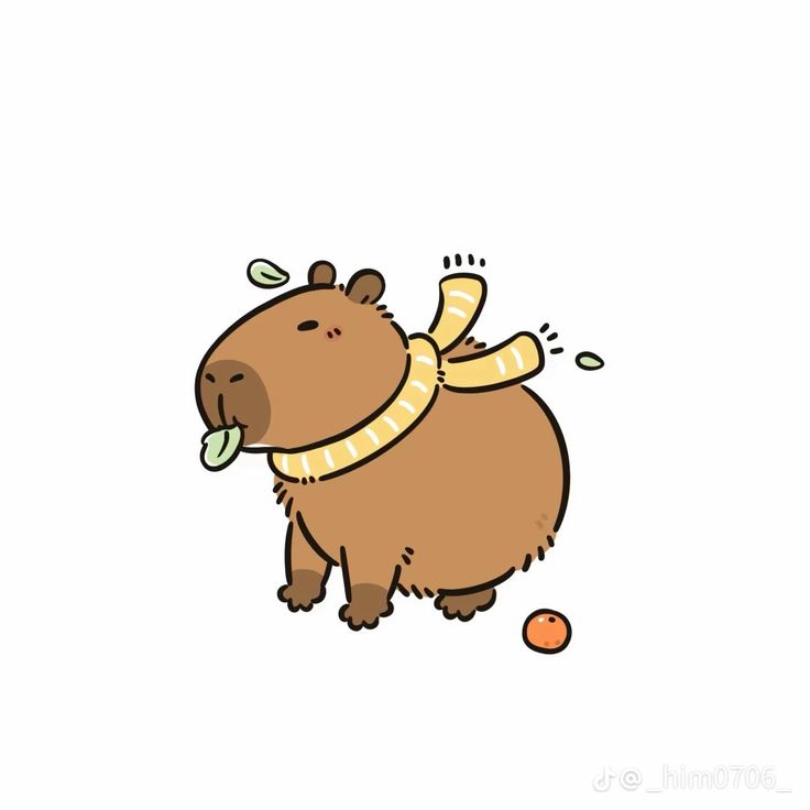 Hình ảnh capybara cute - choàng khăn