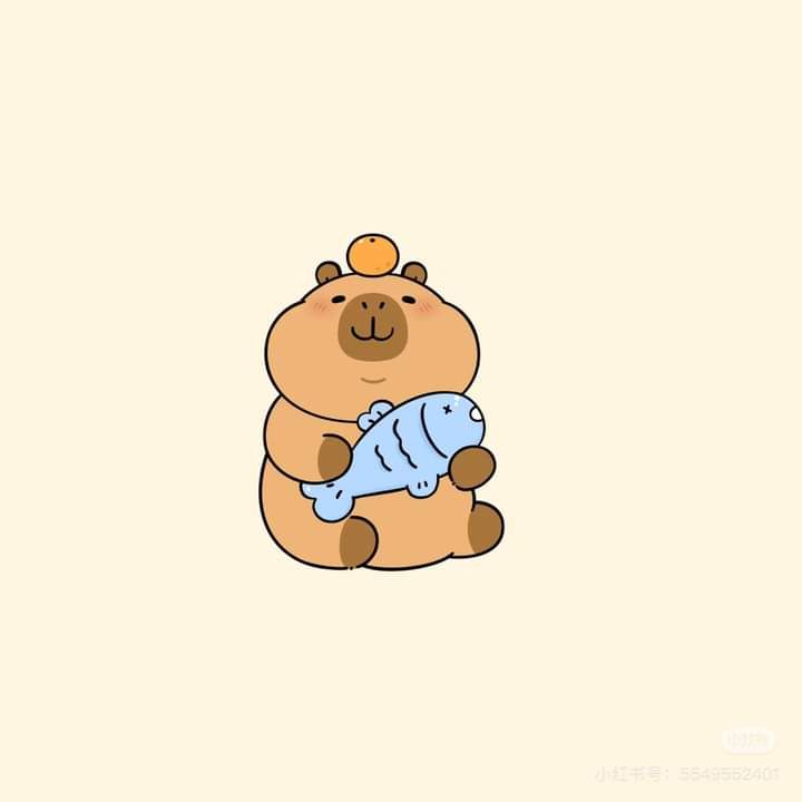 Hình ảnh capybara cute - con cá
