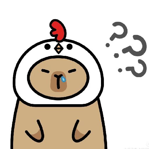 Hình ảnh capybara cute - con gà