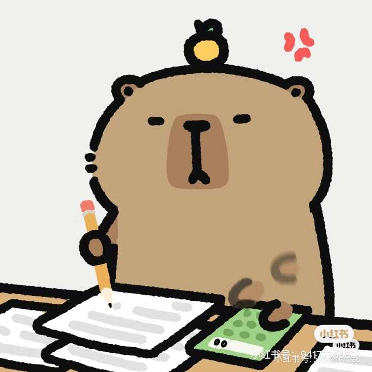 Hình ảnh capybara cute - học bài