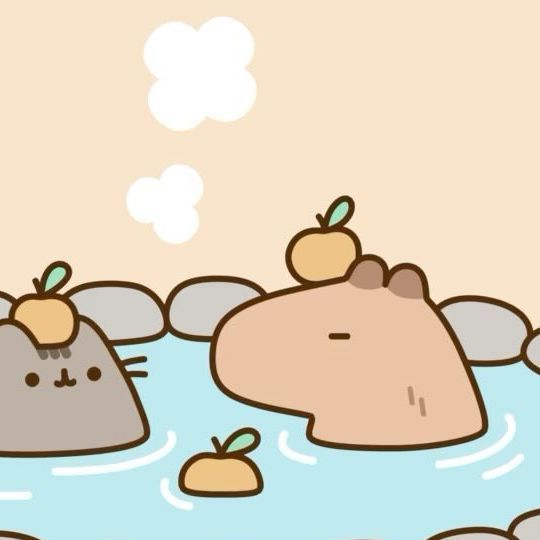 Hình ảnh capybara cute - Ngâm suối nước nóng