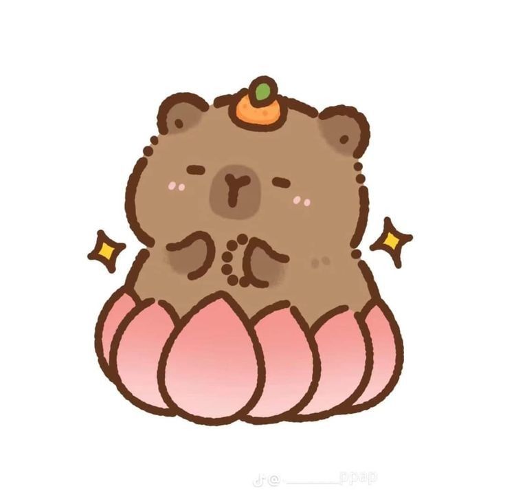 Hình ảnh capybara cute - ngồi hóa sen